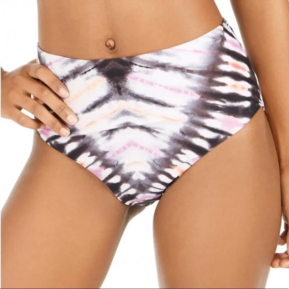 Bar III INK-DYE High-Waist Bikini Swim Bottom